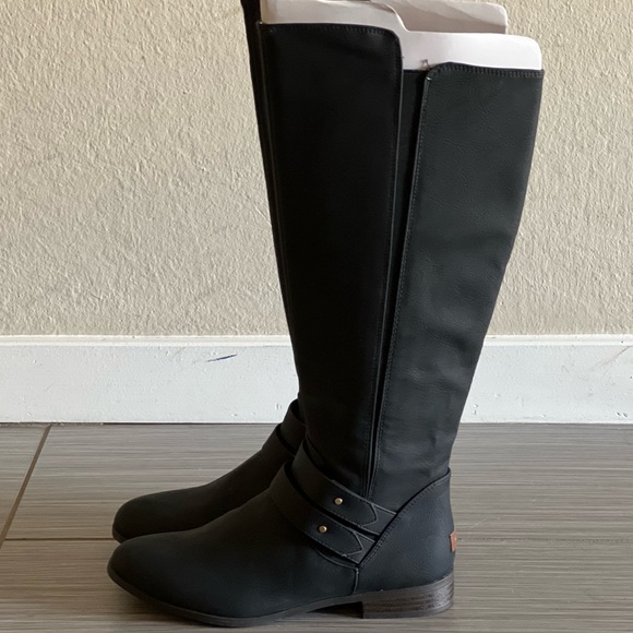 New Dr. Scholl's Womens Reach for it Riding Boots Leather Wide Calf - Picture 9 of 13